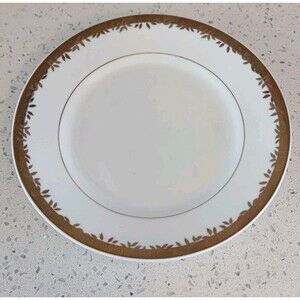 Royal Fernwood Porcelain Salad Plate Gold Trim Leaves